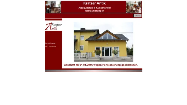 Website Screenshot: Kratzer-Antik - Home - Date: 2023-06-23 12:05:20