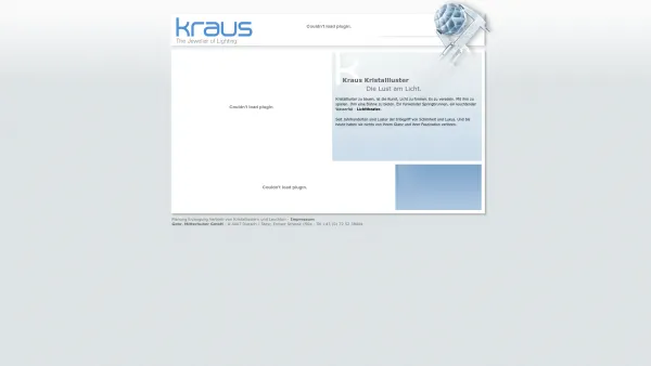 Website Screenshot: Kraus Kristallluster - Kraus : Planung Erzeugung und Vertrieb von Kristallluster und Leuchten - Date: 2023-06-14 10:41:21