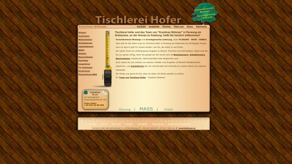 Website Screenshot: Tischlerei Gebr. Hofer - Tischlerei Hofer Perwang - Kreatives Wohnen - Date: 2023-06-14 10:41:21
