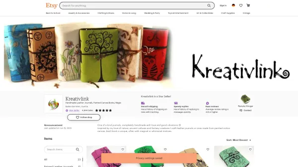 Website Screenshot: kreativlink.at - Kreativlink - Etsy.de - Date: 2023-06-23 12:05:20