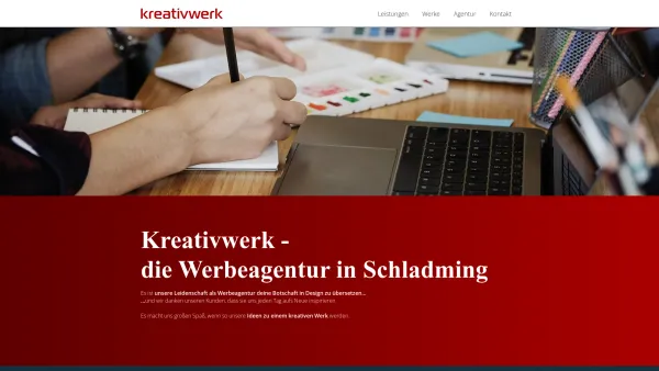 Website Screenshot: Kreativwerk Werbeagentur - Werbeagentur in Schladming für Web und Print - Kreativwerk - Date: 2023-06-23 12:05:20
