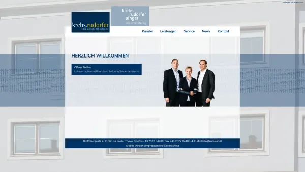 Website Screenshot: Krebs Ruhdorfer Ihre Wirtschaftstreuhänder - Krebs & Rudorfer Wirtschafts- und Steuerberatungs GmbH - Date: 2023-06-14 10:41:21