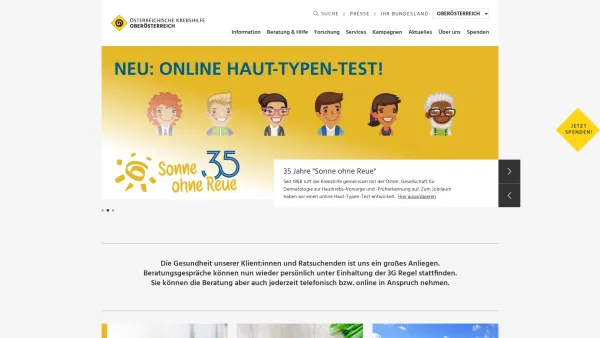 Website Screenshot: Österreichische Krebshilfe - Oberösterreich - Österreichische Krebshilfe Oberösterreich - Date: 2023-06-23 12:05:20