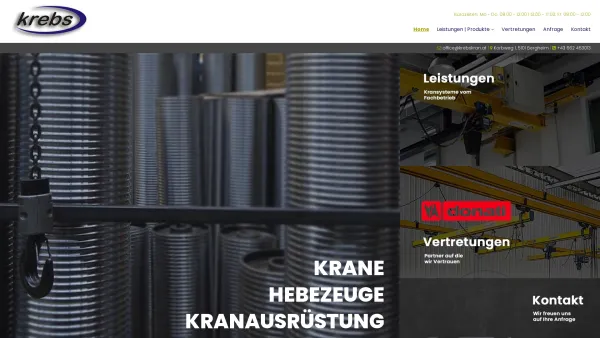 Website Screenshot: Krebs Krantechnik - Krantechnik aus Salzburg - KREBS KRAN TRADING GmbH - Date: 2023-06-14 10:41:21