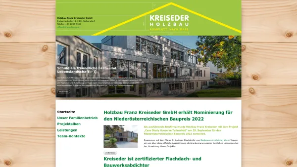 Website Screenshot: Holzbau Franz Kreiseder GmbH - Kreiseder Holzbau | - Date: 2023-06-23 12:05:20