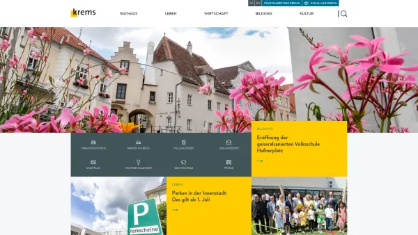 Website Screenshot: Musikschule d Stadt Krems an der Donau Wachau - Stadt Krems an der Donau - Date: 2023-06-23 12:05:20