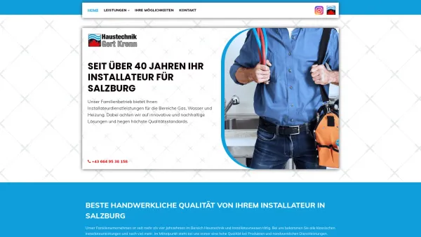 Website Screenshot: Haustechnik Gert Krenn - Installateur Salzburg - Haustechnik Gert Krenn - Date: 2023-06-14 10:41:21