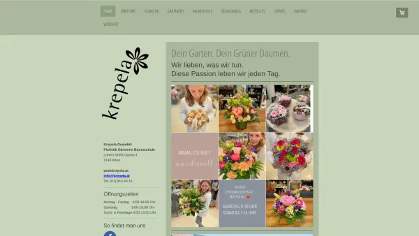 Website Screenshot: KREPELA GesmbH Blumen Gärtnerei Baumschule - Start - KREPELA GesmbH, Blumen Gärtnerei Baumschule - Date: 2023-06-23 12:05:23