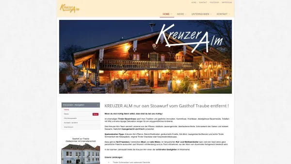 Website Screenshot: Gasthof zur Traube Kreuzer Alm - Kreuzeralm Petzenkirchen - Date: 2023-06-23 12:05:23