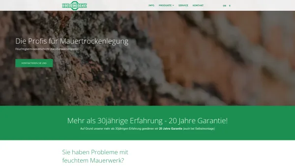 Website Screenshot: Richard Krichex Trockenlegung Mauertrockenlegung Produkte - Date: 2023-06-14 10:41:21
