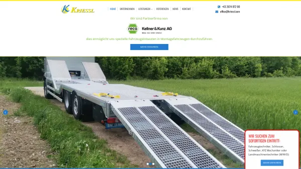 Website Screenshot: Kriessl Fahrzeugbau GmbH & CoKG - Fahrzeugbau in Wien, Niederösterreich & Burgenland - Date: 2023-06-23 12:05:23