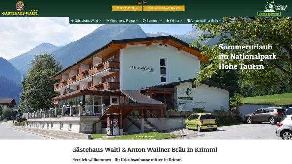 Website Screenshot: Gästehaus Waltl*** - Appartements & Zimmer in Krimml | Gästehaus Waltl - Date: 2023-06-23 12:05:23