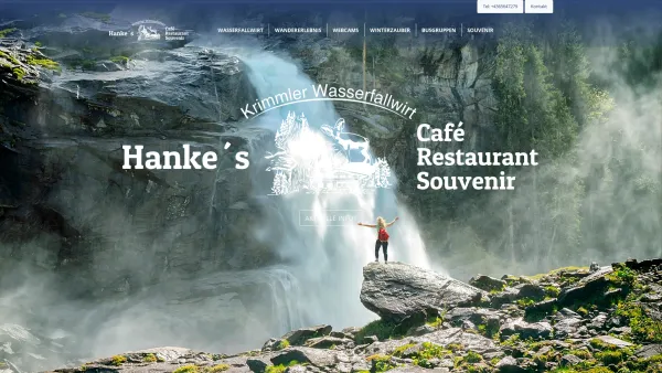 Website Screenshot: Wilhelm Hankes Cafe Restaurant Souvenir direkt am unteren Krimmler Wasserfall - Hanke´s Café Restaurant Souvenir am Krimmler Wasserfall: Krimmler Wasserfallwirt - Date: 2023-06-15 16:02:34