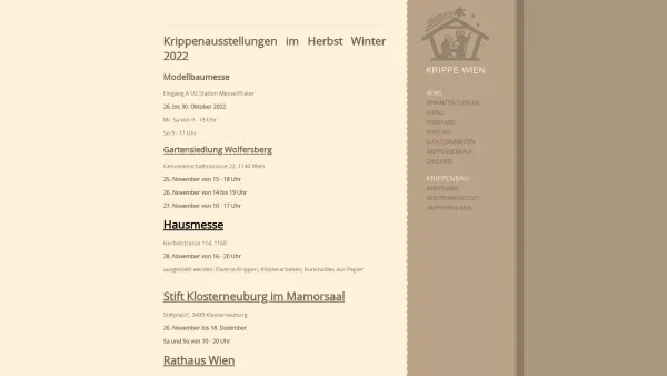 Website Screenshot: Krippenverein Wien I - Krippe Wien - News - Date: 2023-06-23 12:05:23