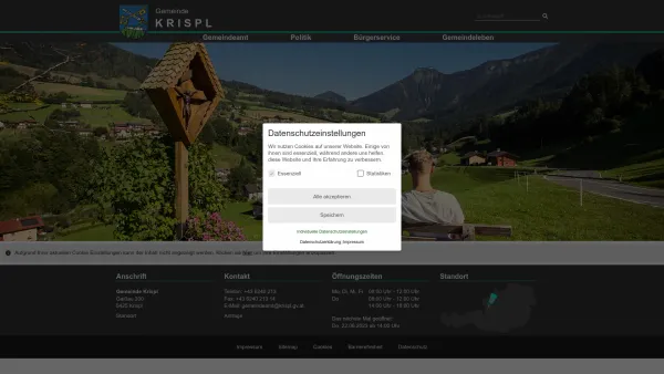 Website Screenshot: Gemeindeamt Krispl RiS-Kommunal - Krispl - GEM2GO WEB - Startseite - Date: 2023-06-23 12:05:23