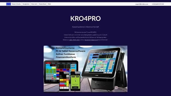 Website Screenshot: Abrechnungssysteme Kassensysteme Rechnungen und Billard Software - Kassensysteme | KRO4PRO Kassensysteme - Date: 2023-06-23 12:05:23