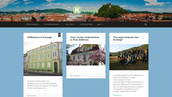 Website Screenshot: Studentenheim StudentenheKroisegg - Kroisegg - Kroisegg ist Studentenheim und Bildungszentrum. - Date: 2023-06-14 10:41:21