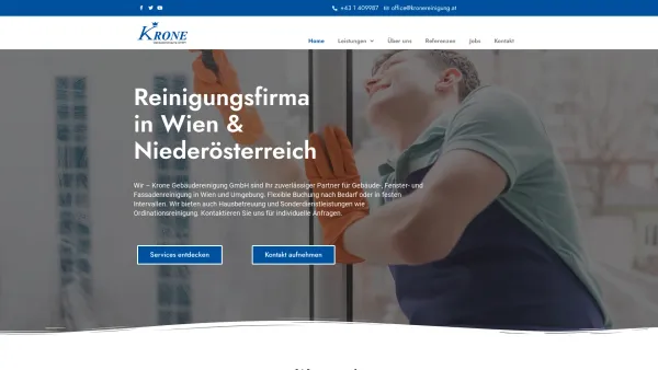 Website Screenshot: KRONE Reinigungsservice - Home - Krone Gebäudereinigung GmbH - Date: 2023-06-23 12:05:23
