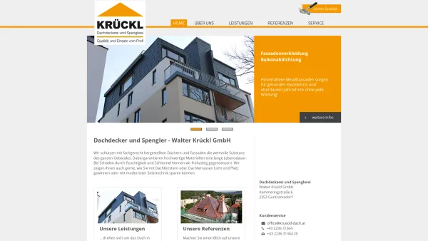 Website Screenshot: Dachdecker-Meisterbetrieb Walter Krückl - Dachdecker und Spengler - Walter Krückl GmbH - Walter Krückl GmbH - Date: 2023-06-23 12:05:26