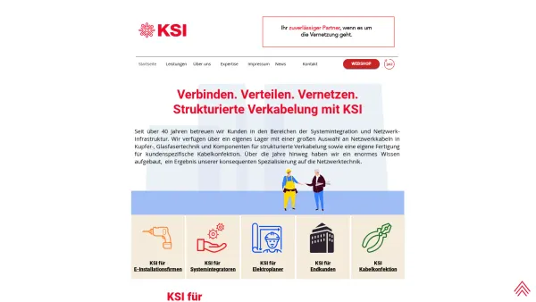 Website Screenshot: Kontakt-Systeme Inter Gesellschaft m.b.H. - Strukturierte Verkabelung aus einer Hand | KSI Wien - Date: 2023-06-23 12:05:24