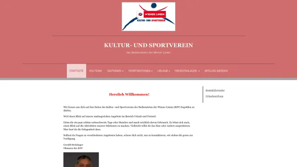 Website Screenshot: Kultur und Sportvere/./. - Kultur- und Sportverein der Bediensteten der Wiener Linien - Startseite - Date: 2023-06-14 10:41:21