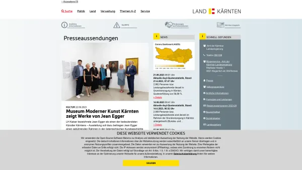 Website Screenshot: Startseite AMT DER KÄRNTNER LANDESREGIERUNG - Land Kärnten - Date: 2023-06-23 12:05:26