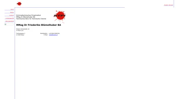 Website Screenshot: ktpi - Kriminaltechnisches Privatinstitut Mag. Blümelhuber GmbH - ktpi - Kriminaltechnisches Privatinstitut MMag Dr Blümelhuber BA - Date: 2023-06-15 16:02:34