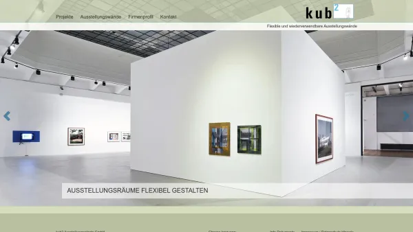 Website Screenshot: Andreas kub² Das mobile und wiederverwendbare Wandsystem für den Ausstellungsbetrieb - Startseite - kub2 - Date: 2023-06-23 12:05:26