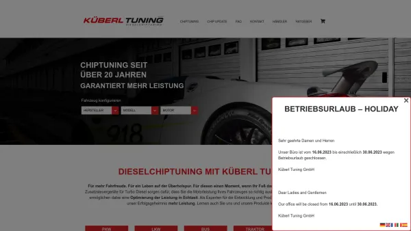 Website Screenshot: Küberl Tuning - Chiptuning von Küberl Tuning für PKW LKW Nutzfahrzeuge - Date: 2023-06-23 12:05:26