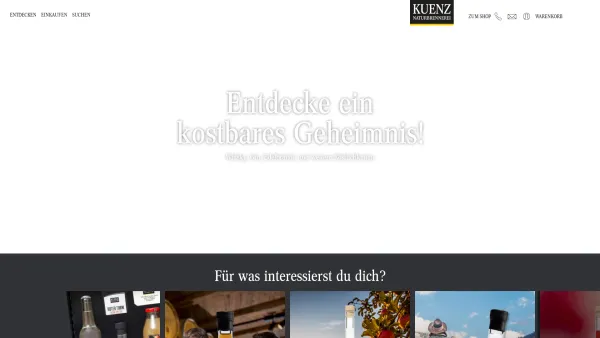 Website Screenshot: Der Kuenzhof - Kuenz Naturbrennerei - Date: 2023-06-23 12:05:29