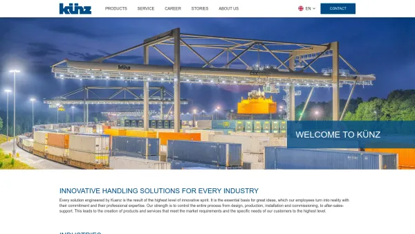 Website Screenshot: Hans Künz GmbH Portal_Kuenz - Künz - Container Cranes, Special Cranes & Harbor Cranes - Date: 2023-06-23 12:05:29