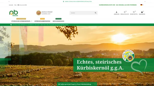 Website Screenshot: Nebauerhof kuerbiskernoelshop.com - Kürbiskernöl Onlineshop | Steirisches Kürbiskernöl g.g.A online kaufe - Date: 2023-06-23 12:05:29