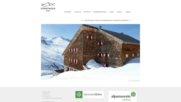 Website Screenshot: Kürsingerhütte Emil Widmann - Kürsinger Hütte - Date: 2023-06-23 12:05:29