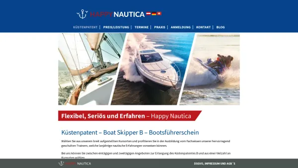 Website Screenshot: Happy Nautica - Home - Küstenpatent - Happy Nautica - Pula, Porec, Rijeka - KüstenpatentHappy Nautica – Pula, Porec, Rijeka – Küstenpatent - Date: 2023-06-15 16:02:34