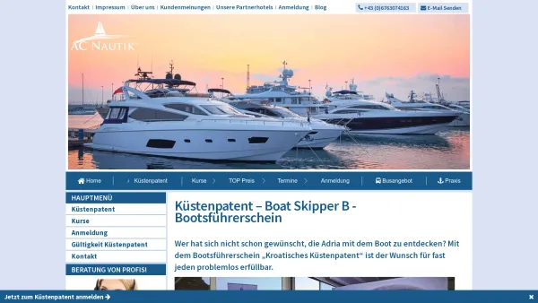 Website Screenshot: AC Nautik e.U - AC Nautik - Ihr Partner rund um das Küstenpatent (Bootsführerschein) - Date: 2023-06-15 16:02:34