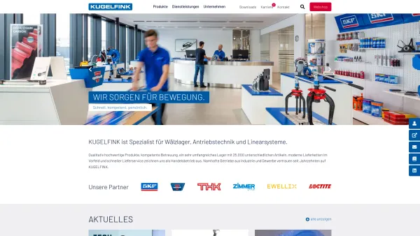 Website Screenshot: KUGELFINK GmbH, Industriebedarf - Schnell, Kompetent, Persönlich - KUGELFINK - Date: 2023-06-23 12:05:29