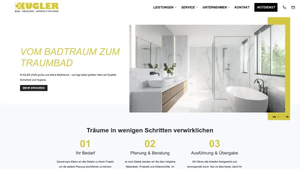 Website Screenshot: Kugler GmbH - Kugler - Bad, Heizung, Umwelttechnik: Kugler - Date: 2023-06-14 10:41:23