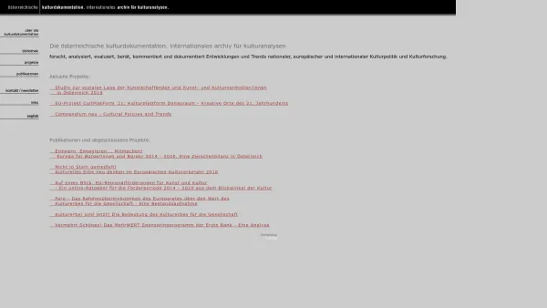 Website Screenshot: österreichische kulturdokumentation. internationales archiv für kulturanalysen. - österreichische kulturdokumentation. internationales archiv für kulturanalysen - Date: 2023-06-23 12:05:29
