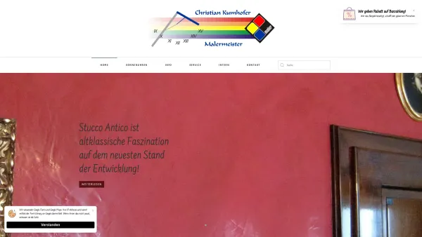 Website Screenshot: Malermeister Christian Kumhofer - Purkersdorf Maler - Mst. Kumhofer - preiswert und zuverlässig - Date: 2023-06-23 12:05:29