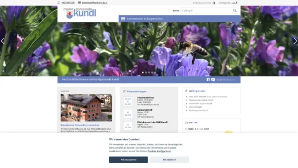 Website Screenshot: Gemeindeamt Kundl RiS-Kommunal - Herzlich Willkommen in der Marktgemeinde Kundl - Date: 2023-06-23 12:05:31