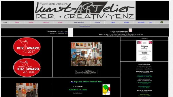 Website Screenshot: Online Art Gallery Jankas Online Kunst Galerie Start Seite - kunstARTelier YENZ-ART Hansi Start Seite - Date: 2023-06-23 12:05:31