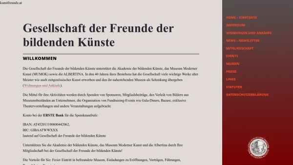 Website Screenshot: Gesellschaft d Freunde d bildenden Kunstfreunde - Gesellschaft der Freunde der bildenden K�nste - Date: 2023-06-23 12:05:31