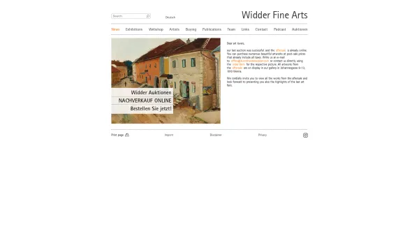 Website Screenshot: Kunsthandel Widder - Kunsthandel Widder - Aktuelles - Date: 2023-06-23 12:05:31