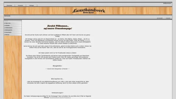 Website Screenshot: Kunsthandwerk Tischlerei Herbert Bucher - www.kunsthandwerk-bucher.at - Date: 2023-06-23 12:05:31