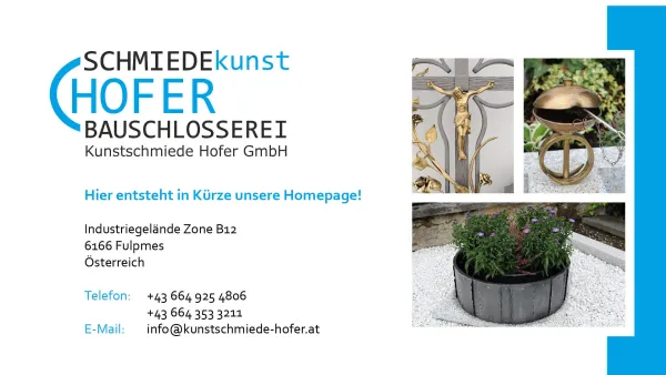 Website Screenshot: Kunstschmiede Hofer moderne und traditionelle Kunstschmiedearbeiten Fulpmes Tirol - Ohne_Titel_1 - Date: 2023-06-23 12:05:31