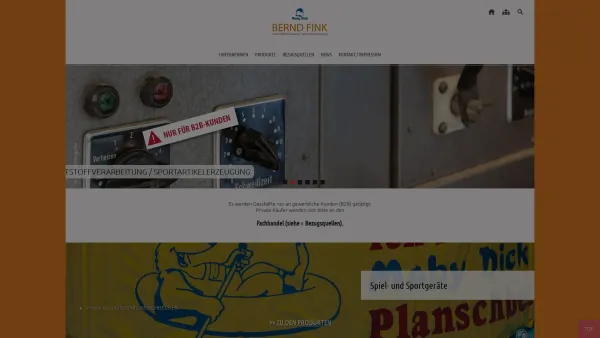 Website Screenshot: FA. FINK BERND Kunststoffverarbeitung u. Sportartikelerzeugung - PRODUKTE - Kunststoffverarbeitung, Sportartikelerzeugung Bernd Fink - Date: 2023-06-23 12:05:31