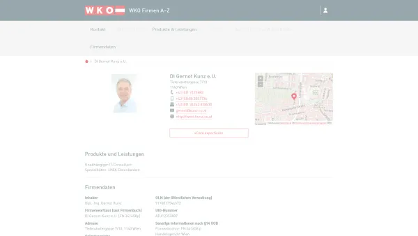 Website Screenshot: Dipl.-Ing. Kunz Gernot - DI Gernot Kunz e.U. in 1140 Wien | WKO Firmen A-Z - Date: 2023-06-14 10:41:23