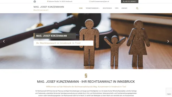 Website Screenshot: Rechtsanwalt Mag. Josef Kunzenmann - Ihr Rechtsanwalt in Innsbruck in Tirol - Mag. Josef Kunzenmann - Date: 2023-06-23 12:05:32