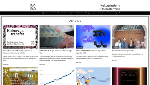 Website Screenshot: KUPF Kulturplattform Oberösterreich - KUPF OÖ – Kulturplattform Oberösterreich - Date: 2023-06-23 12:05:31