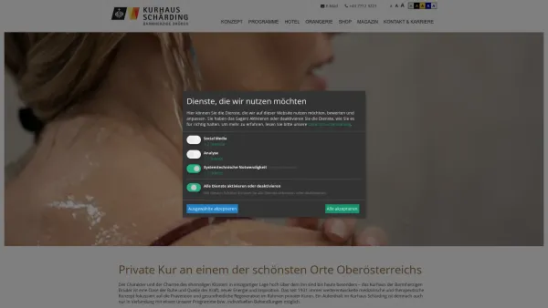 Website Screenshot: Kneipp und Gesundheits zentrum der Barmherzigen Barmherzige Brüder - Kur im Kurhotel in Oberösterreich (Schärding) - Kurhaus Schärding - Date: 2023-06-23 12:05:32